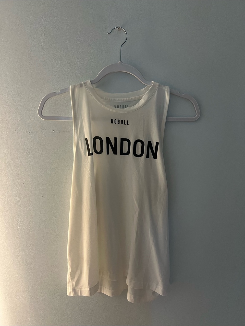 NOBULL White Muscle Tank with Black LONDON Script